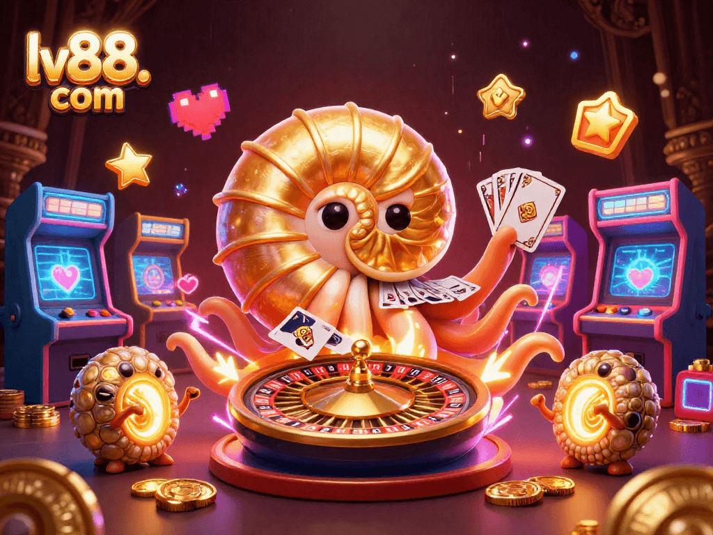 Engage with thrilling games at lv88. com, featuring an ancient giant nautilus casino character.