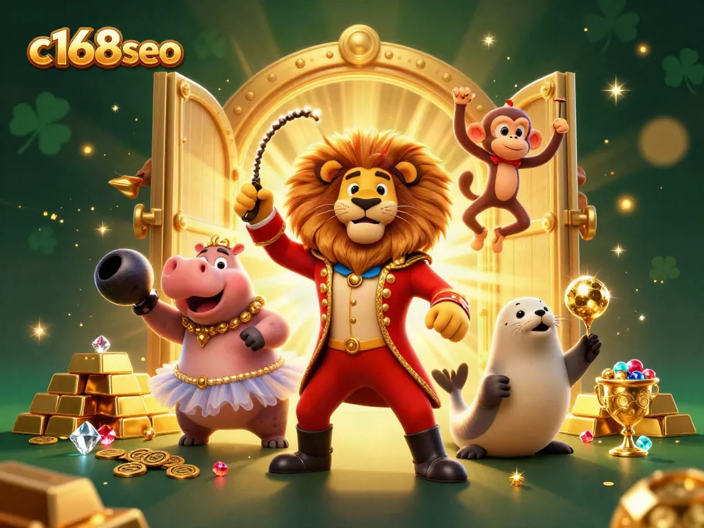 Engage with thrilling wins at c168seo with vibrant 3D casino illustration featuring characters and gold