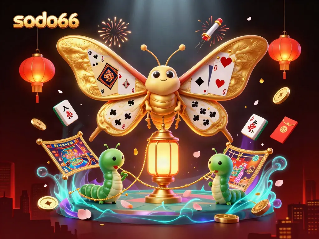Play casino games with sodo66 - enjoy vibrant golden illustrated scenes filled with luck and excitement.