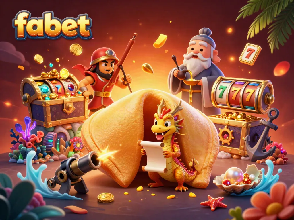Engage with fabet's exciting slot game scene featuring golden fortune elements and vibrant underwater treasures.