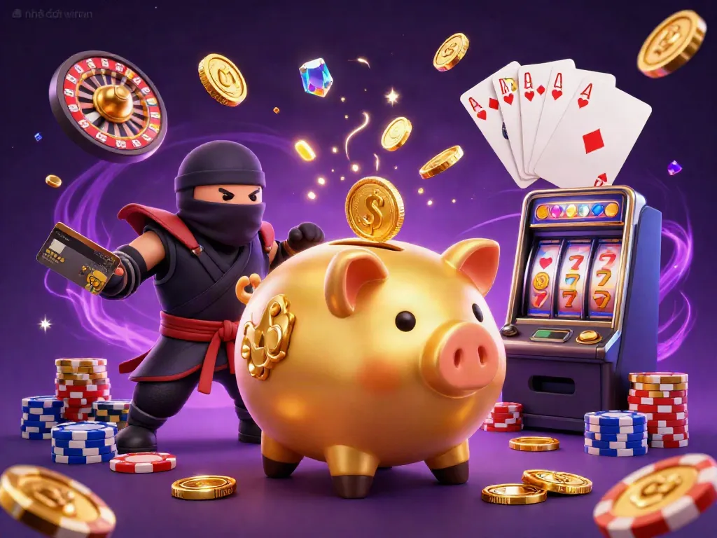 Experience the excitement of nhà cái winvn with vibrant 3D casino gameplay, featuring golden coins and colorful slot machines.
