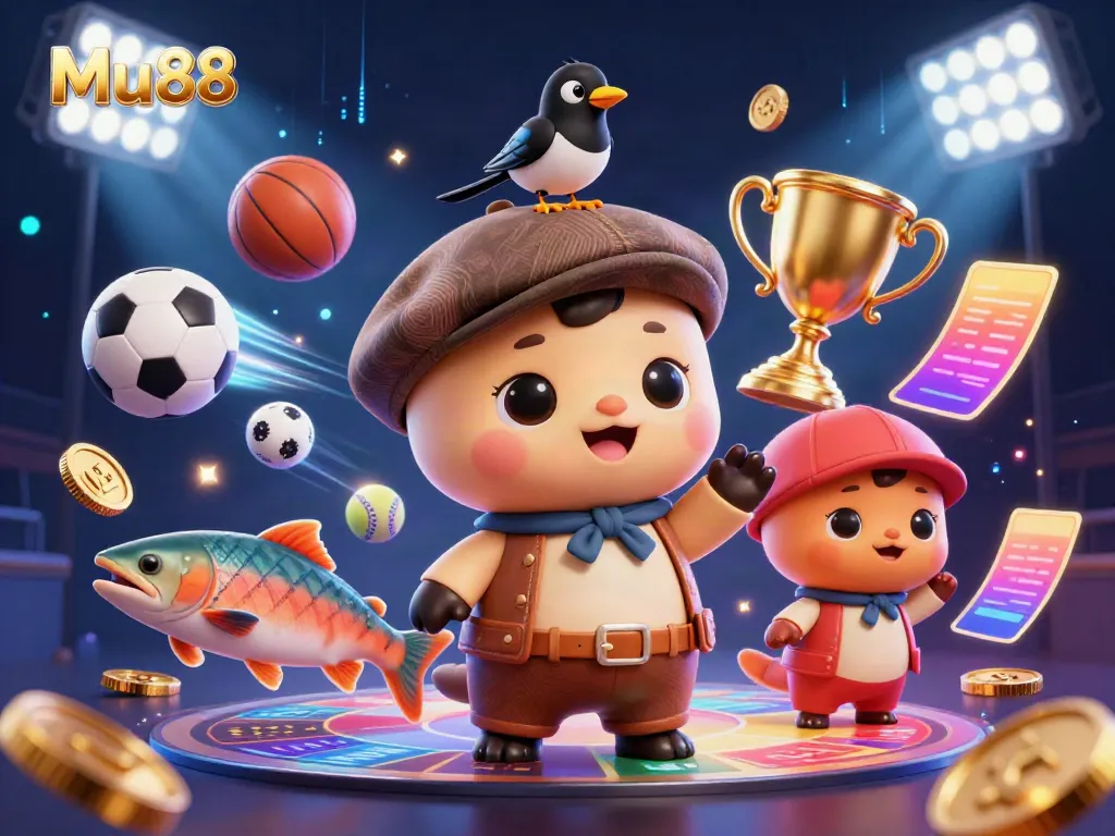 Mu88 players winning exciting games with dynamic 3D lottery elements and immersive casino atmosphere
