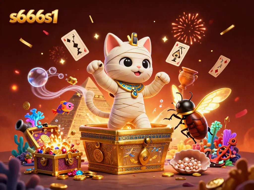 Experience the thrill of s666s1 as the Egyptian mummy cat emerges in a vibrant casino world.