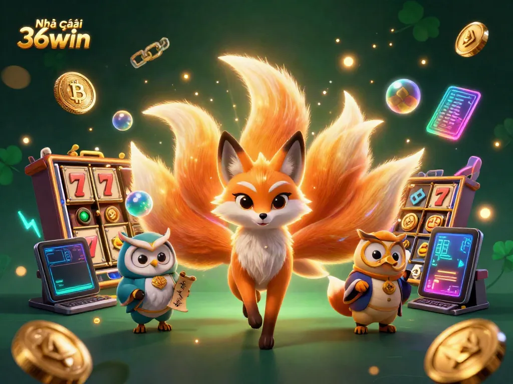 Experience the vibrant world of Nhà cái 36win as lucky characters invite players to win big in a colorful 3D casino.
